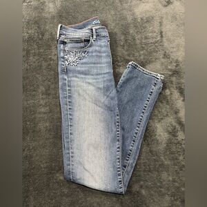 Eddie Bauer, Skinny Jeans with Floral Embroidery, Size 6 Slim Staight